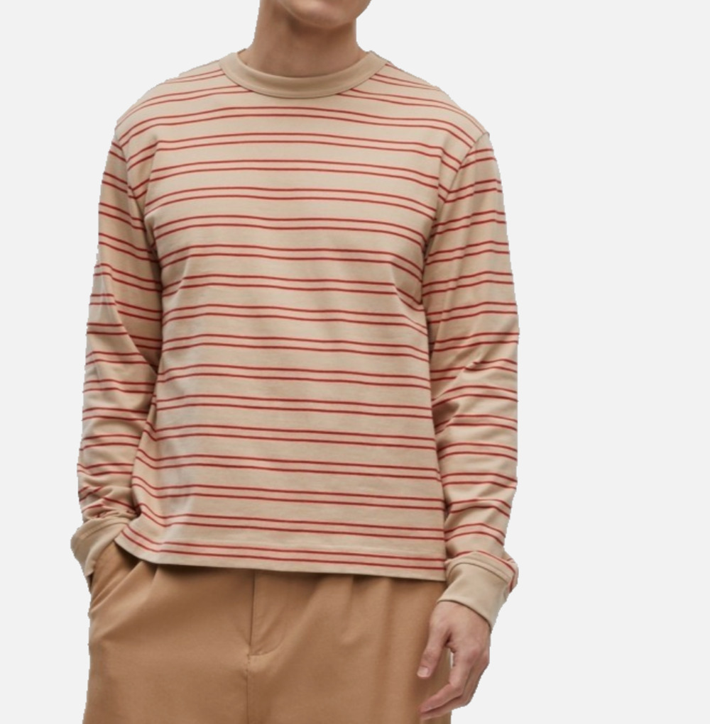 Mode of One Mens Relaxed Stripes Shirt Cinnamon Brulee XXL